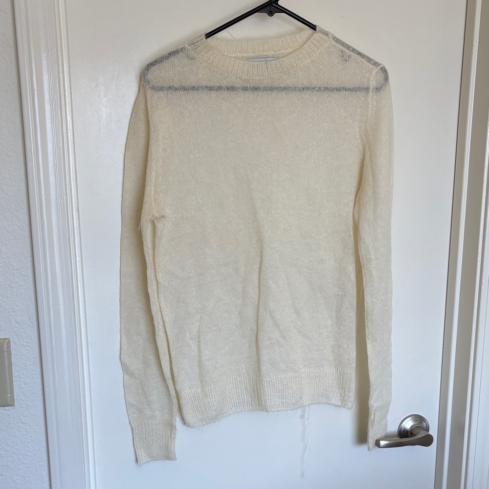 Sincerely Jules Cream Mohair-Blend Crewneck Sweater - Size Medium